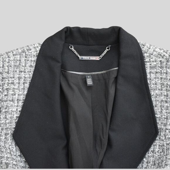 White House Black Market Women's Tweed Jacket / Blazer Gray Size 8 - Picture 5 of 8